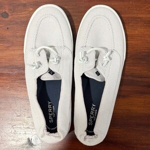 Sperry Light Tan Canvas Boat Shoes